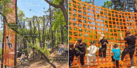 “무섭다더니 끝내 해냈다” 아이 성장 담은 이천 숲속 놀이터 화제